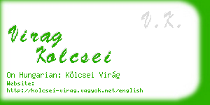 virag kolcsei business card