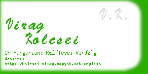 virag kolcsei business card